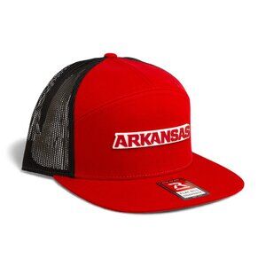 Arkansas Razorbacks ARKANSAS Red 3D Snapback Seven-Panel Trucker Hat- Red/ Black